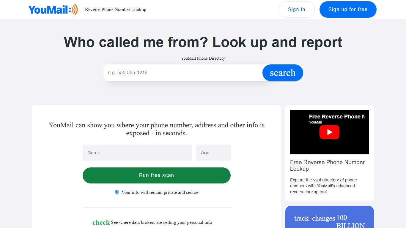 Free Reverse Phone Number Lookup and Phone Number Search | YouMail